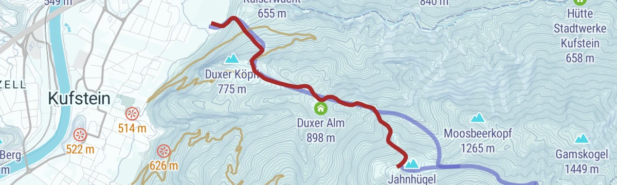 Route map: Skitour Brentenjoch